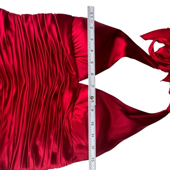 Cache Red Silk Halter High-Low Dress in Size 6 - Picture 10 of 13